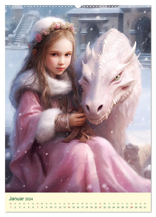 The Dragon Children. A magical journey into the realm of fantasy (CALVENDO wall calendar 2024) 
