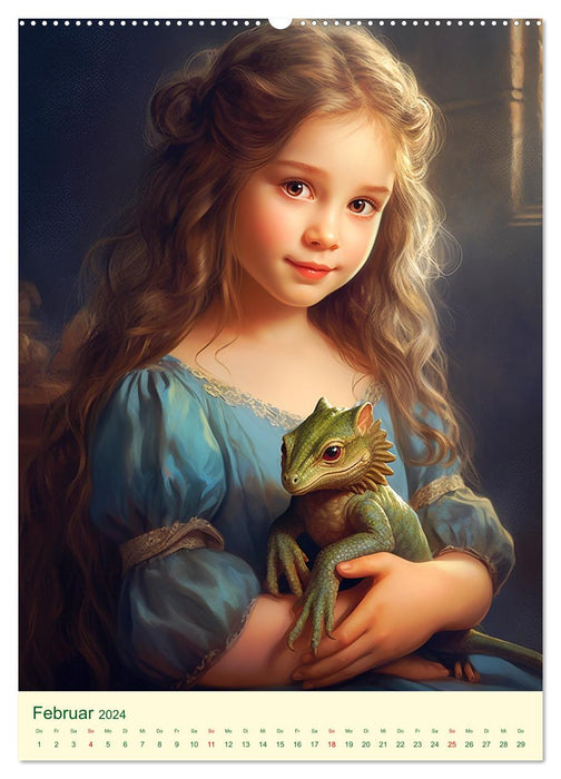 Die Drachenkinder. Eine magische Reise ins Reich der Fantasie (CALVENDO Wandkalender 2024)