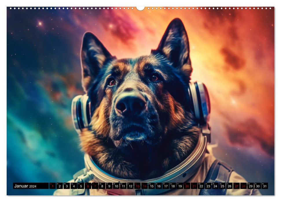 Dogs in space (CALVENDO wall calendar 2024) 