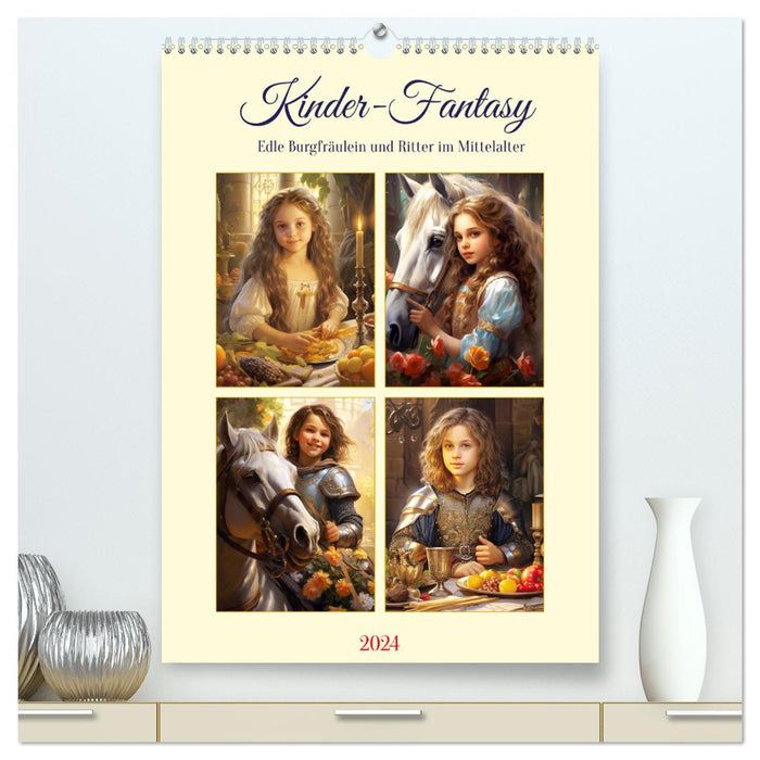 Children's fantasy. Noble damsels and knights in the Middle Ages (CALVENDO Premium Wall Calendar 2024) 