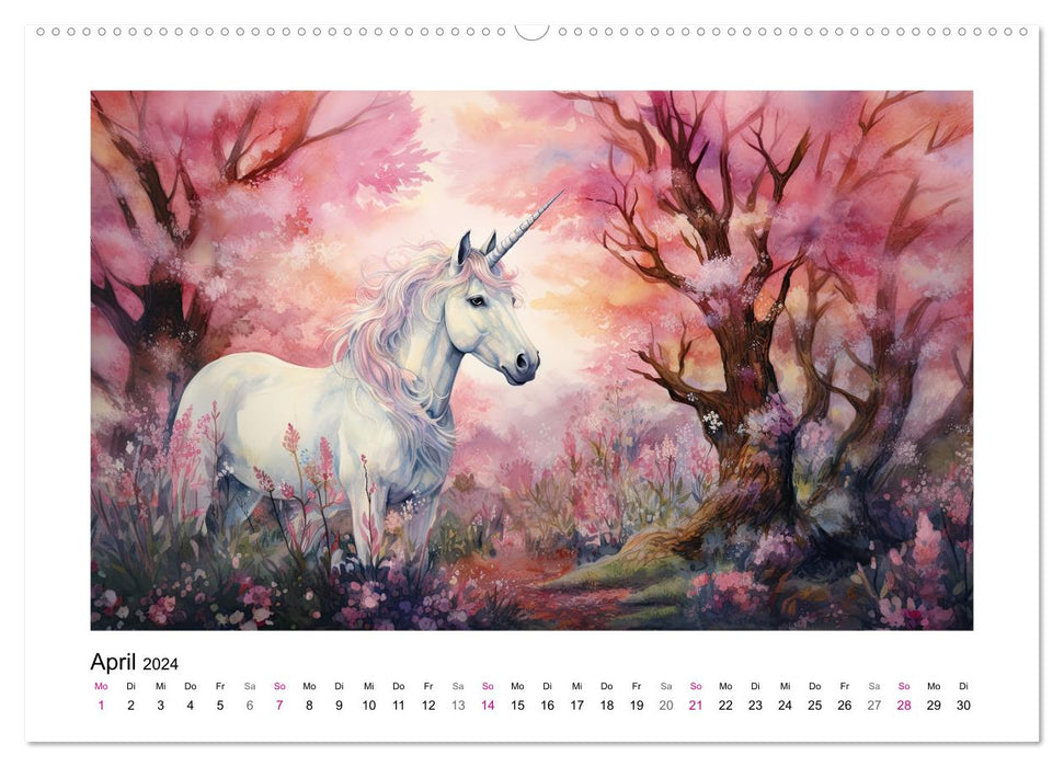 Licornes bien-aimées (Calendrier mural CALVENDO Premium 2024) 