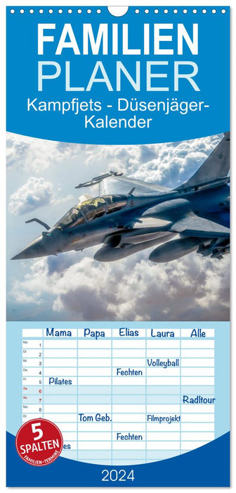 Avions de chasse - calendrier des chasseurs à réaction (Agenda familial CALVENDO 2024) 