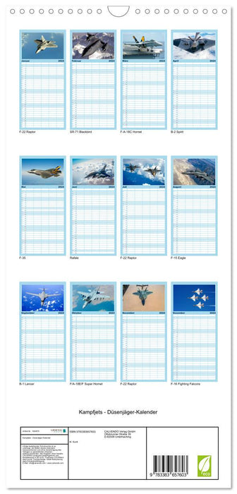 Kampfjets - Düsenjäger-Kalender (CALVENDO Familienplaner 2024)
