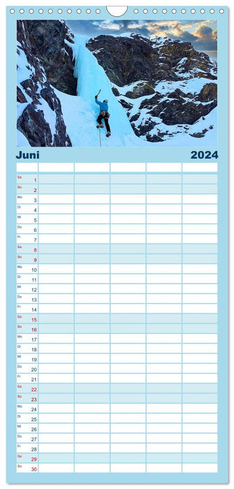 Escalade sur glace sport extrême (Agenda familial CALVENDO 2024) 