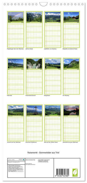 Kaiserwinkl - photos d'été du Tyrol (Agenda familial CALVENDO 2024) 