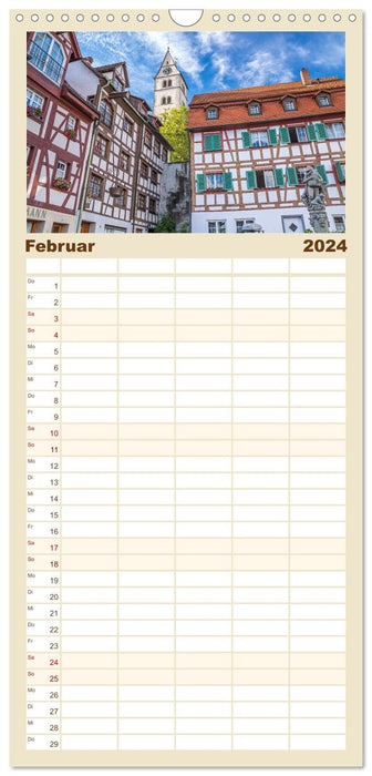 Meersburg - pittoreske Kleinstadt am Bodensee (CALVENDO Familienplaner 2024)