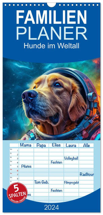 Hunde im Weltall (CALVENDO Familienplaner 2024)