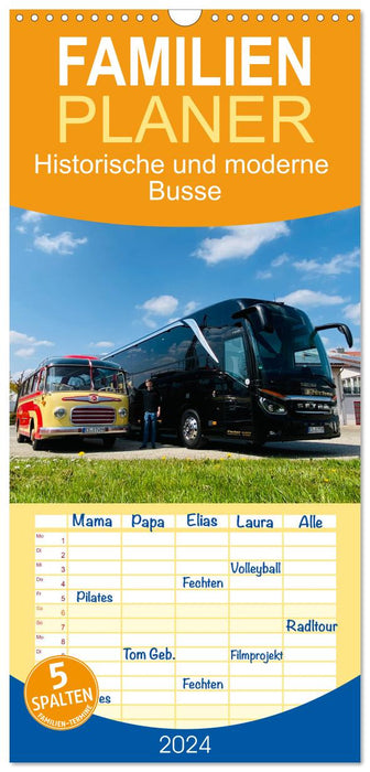 Historische und moderne Busse (CALVENDO Familienplaner 2024)