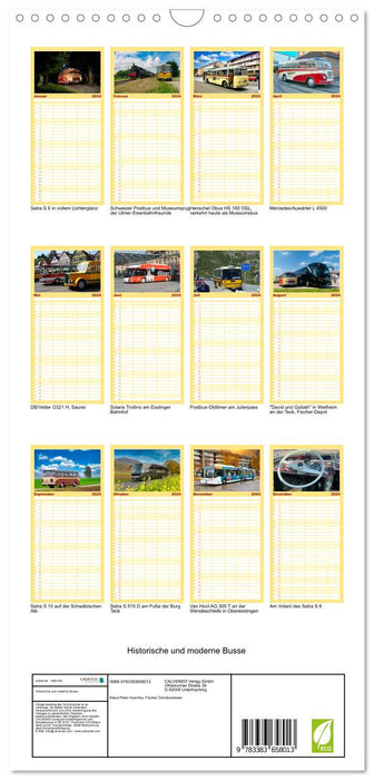 Historische und moderne Busse (CALVENDO Familienplaner 2024)