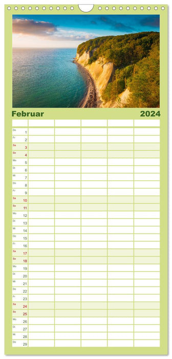 Ile de Rügen - Côte de craie pittoresque (Agenda familial CALVENDO 2024) 