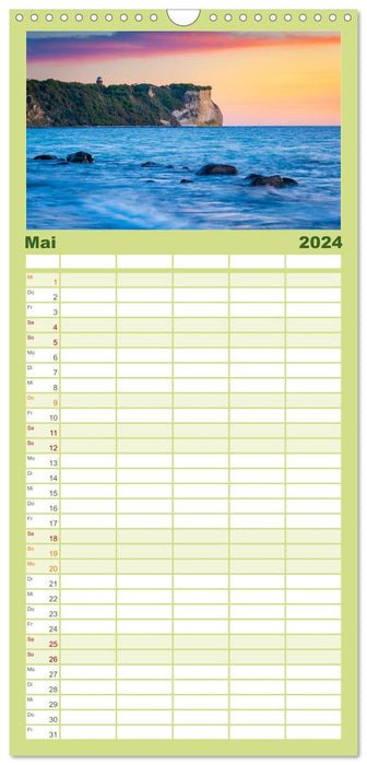 Ile de Rügen - Côte de craie pittoresque (Agenda familial CALVENDO 2024) 