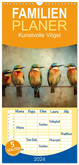 Oiseaux artistiques (Agenda familial CALVENDO 2024) 