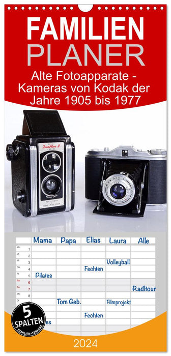 Appareils photo anciens - appareils photo de Kodak de 1905 à 1977 (Planificateur familial CALVENDO 2024) 