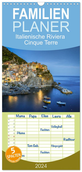 Italienische Riviera Cinque Terre (CALVENDO Familienplaner 2024)