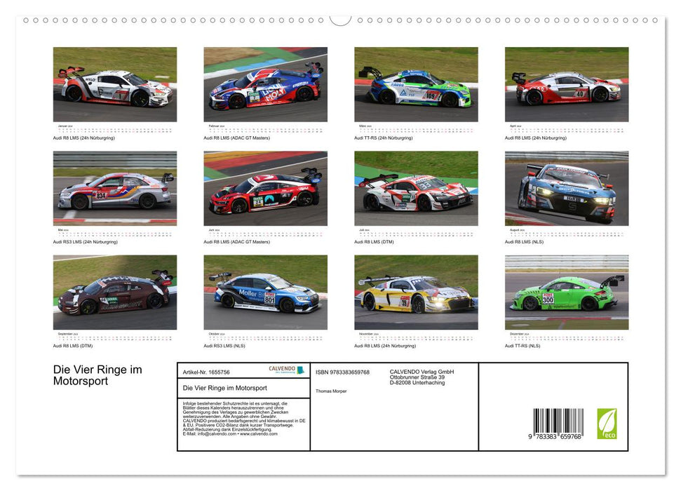 Die Vier Ringe im Motorsport (CALVENDO Premium Wandkalender 2024)