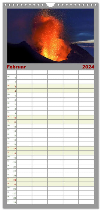 Vulkane - Beeindruckende Feuerberge (CALVENDO Familienplaner 2024)