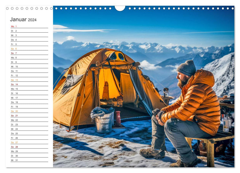 Camping avec tente (Calendrier mural CALVENDO 2024) 