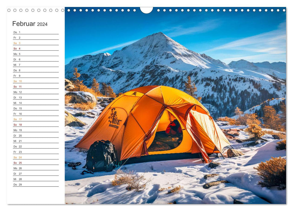 Camping with a tent (CALVENDO wall calendar 2024) 