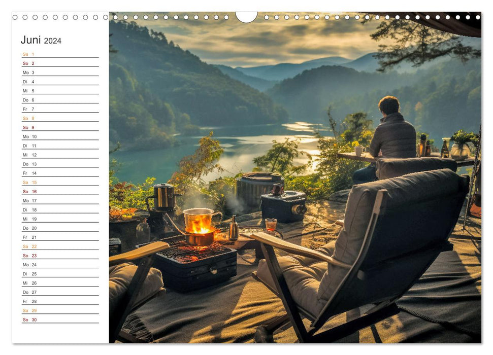 Camping with a tent (CALVENDO wall calendar 2024) 