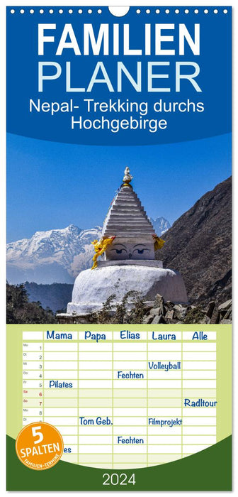 Nepal- Trekking durchs Hochgebirge (CALVENDO Familienplaner 2024)
