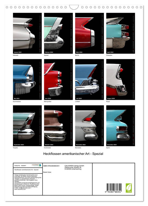 American style tail fins - special (CALVENDO wall calendar 2024) 