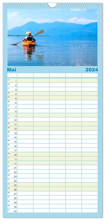 Kajak - Ruhige Gewässer (CALVENDO Familienplaner 2024)