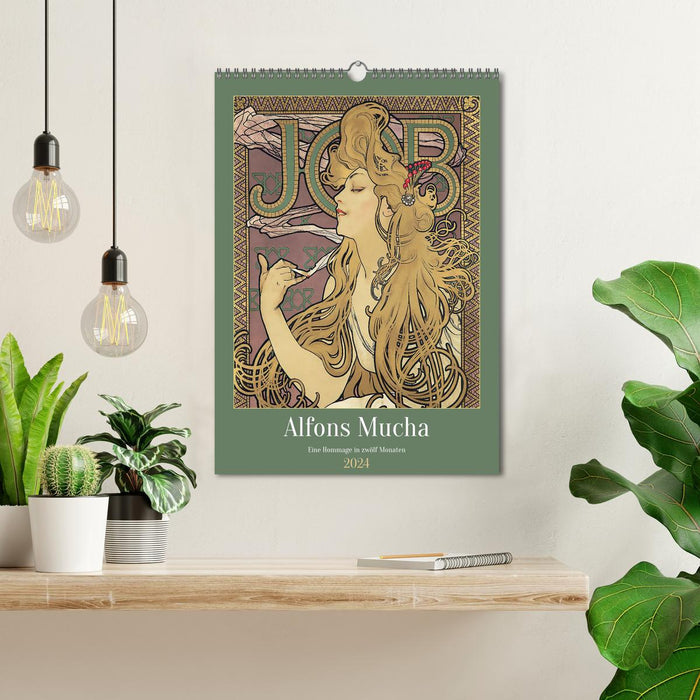 Alfons Mucha - Eine Hommage in zwölf Monaten (CALVENDO Wandkalender 2024)