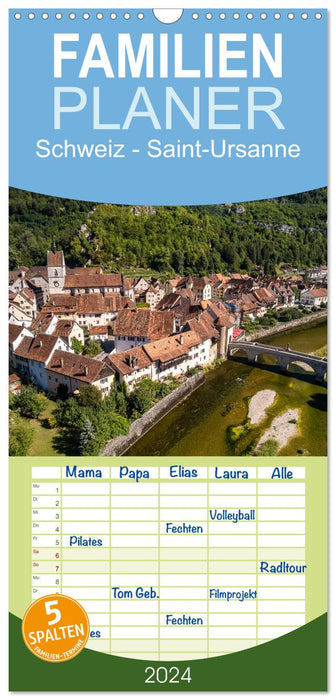 Schweiz - Saint-Ursanne (CALVENDO Familienplaner 2024)