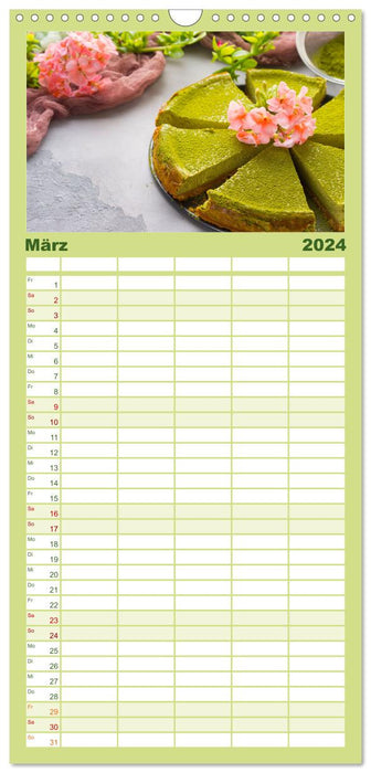 Matcha - Grüner Muntermacher (CALVENDO Familienplaner 2024)