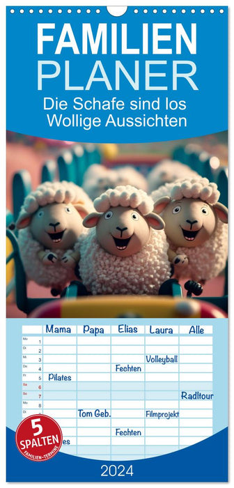 Die Schafe sind los Wollige Aussichten (CALVENDO Familienplaner 2024)