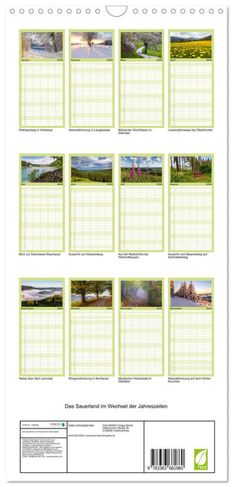 Das Sauerland im Wechsel der Jahreszeiten (CALVENDO Familienplaner 2024)