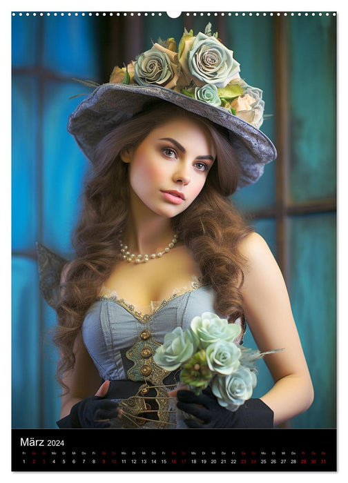 Steampunk. Fascinatingly beautiful female portraits (CALVENDO wall calendar 2024) 