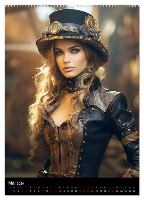 Steampunk. Faszinierend schöne Frauenportraits (CALVENDO Wandkalender 2024)