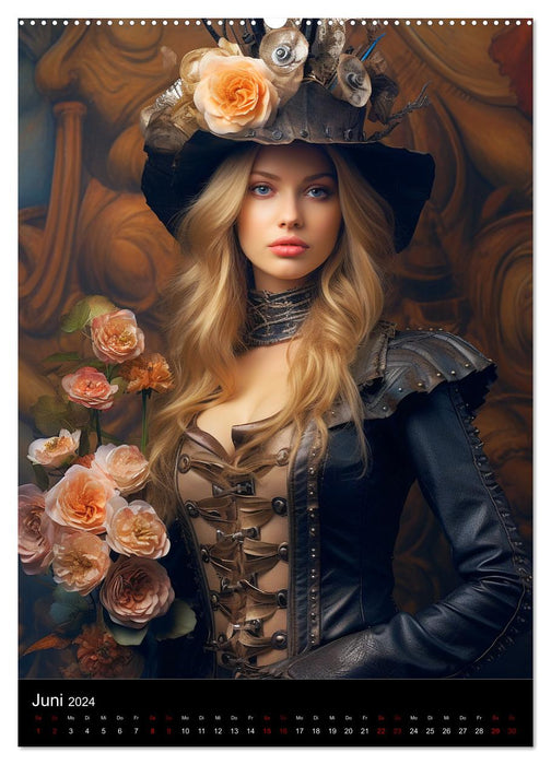 Steampunk. Fascinatingly beautiful female portraits (CALVENDO wall calendar 2024) 
