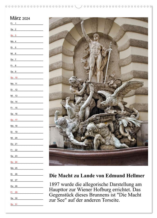 Brunnenkunst in Wien (CALVENDO Wandkalender 2024)