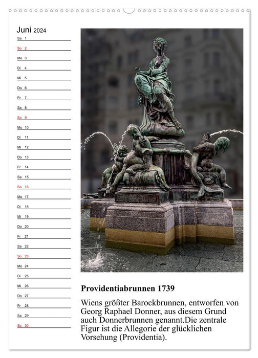 Brunnenkunst in Wien (CALVENDO Premium Wandkalender 2024)