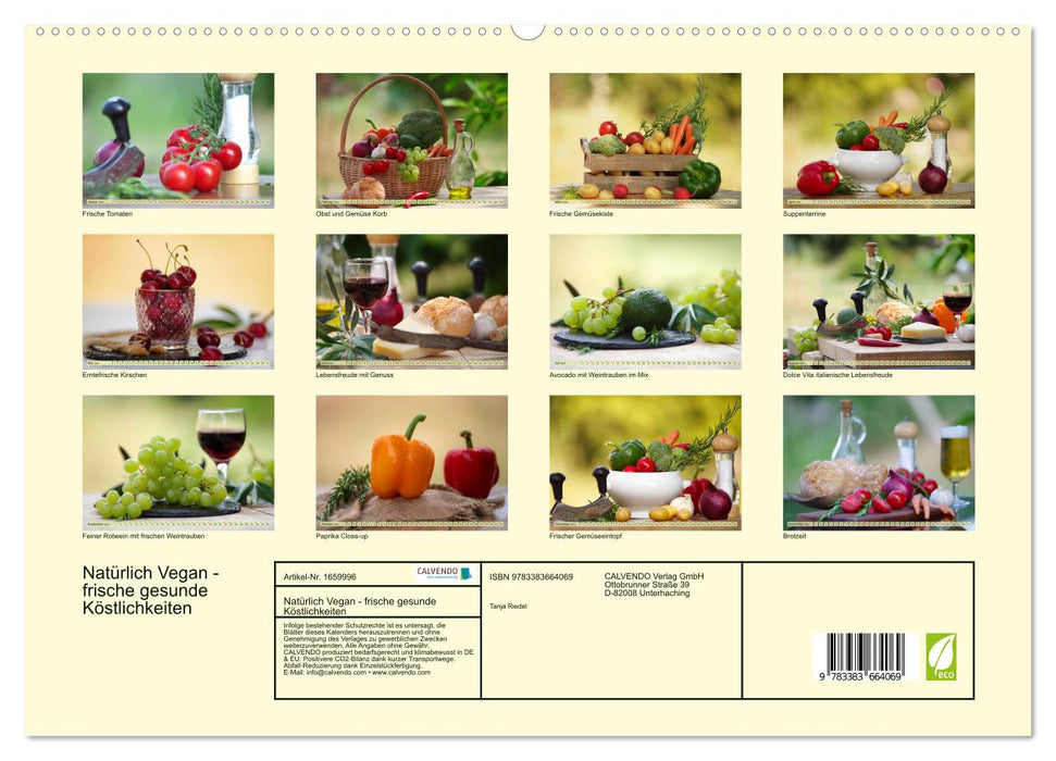 Naturally Vegan - fresh healthy delicacies (CALVENDO Premium Wall Calendar 2024) 