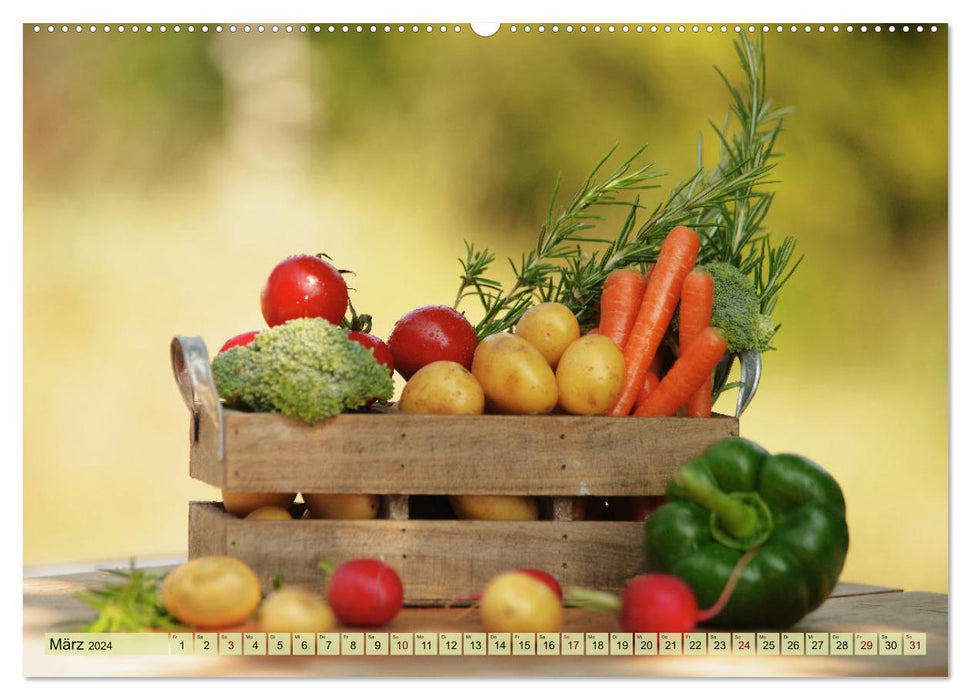 Natürlich Vegan - frische gesunde Köstlichkeiten (CALVENDO Premium Wandkalender 2024)