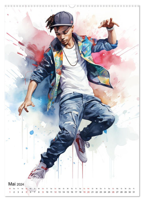 Les garçons hip-hop. Dynamique et énergie (calendrier mural CALVENDO 2024) 