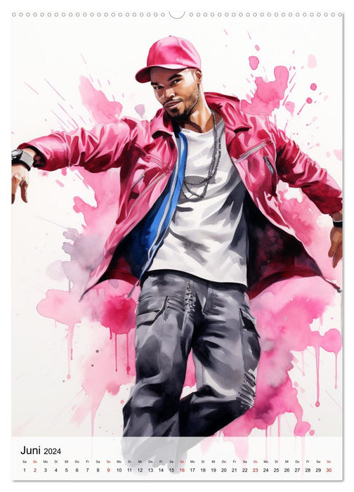 Les garçons hip-hop. Dynamique et énergie (calendrier mural CALVENDO 2024) 
