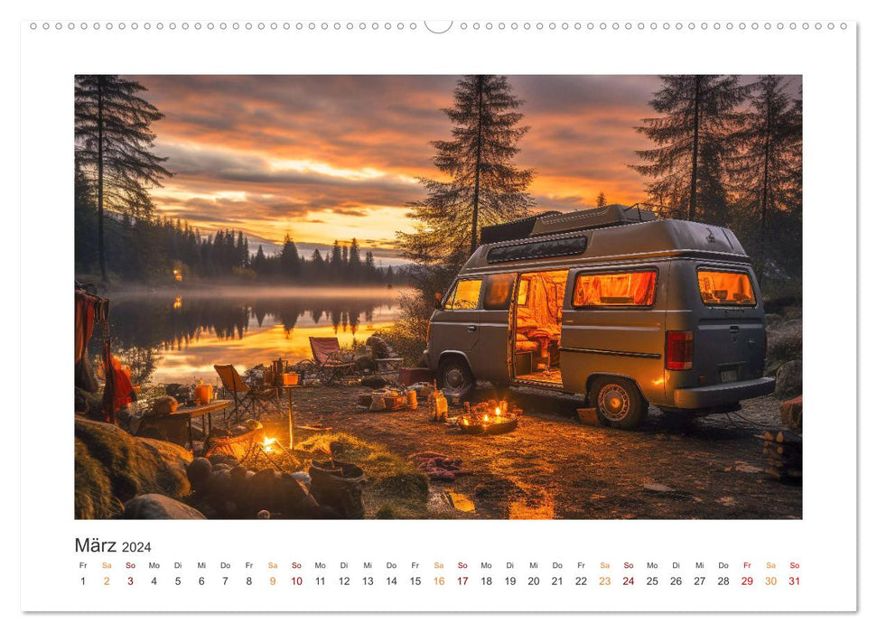 Abenteuer Camping (CALVENDO Premium Wandkalender 2024)