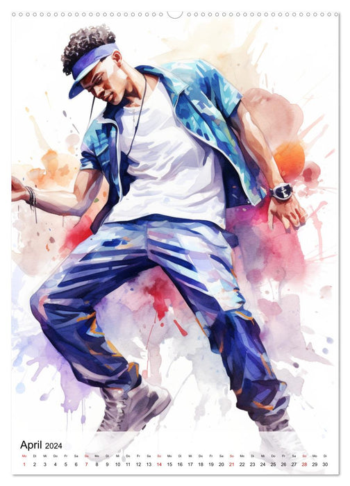 Hip hop boys. Dynamics and energy (CALVENDO Premium wall calendar 2024) 