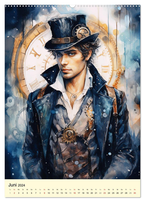 Steampunk boys. Daring Masculinity (CALVENDO Premium Wall Calendar 2024) 