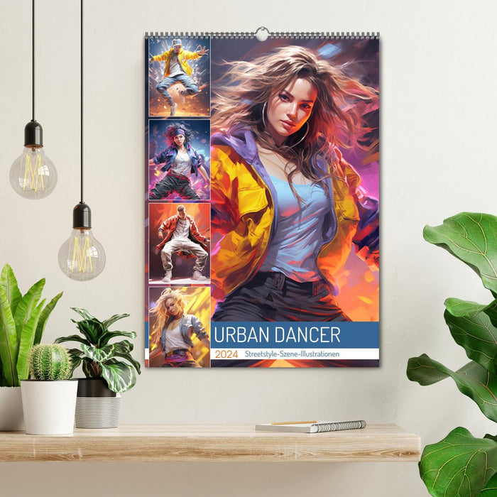 Urban dancers. Street style scene illustrations (CALVENDO wall calendar 2024) 