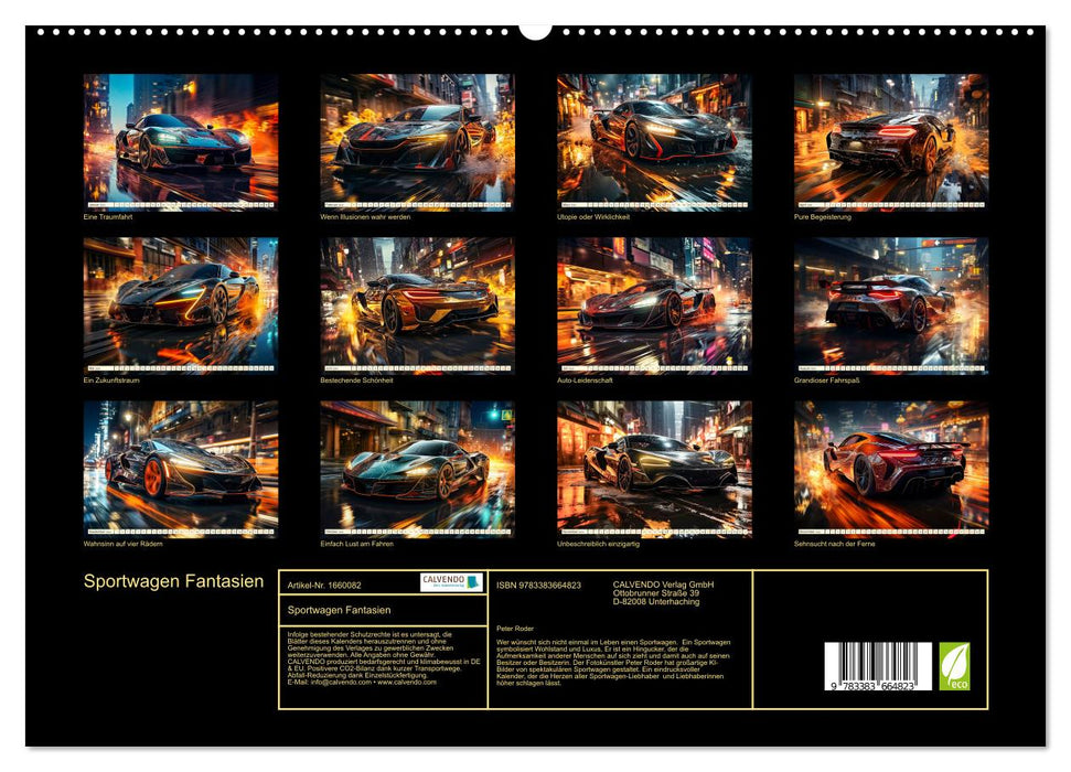 Sportwagen Fantasien (CALVENDO Premium Wandkalender 2024)