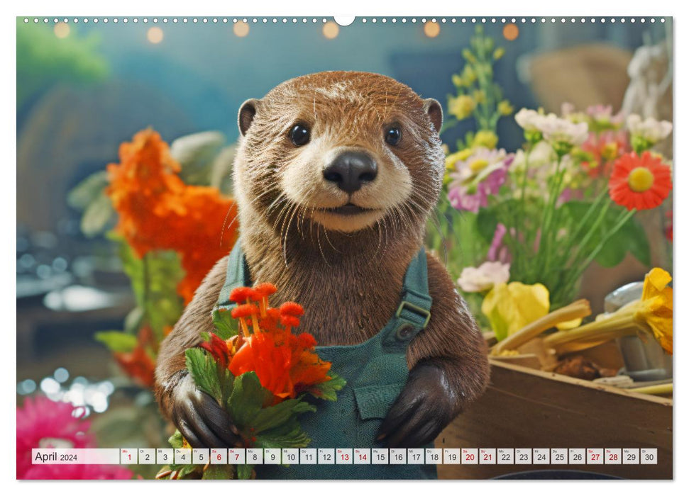 Otters at work (CALVENDO wall calendar 2024) 