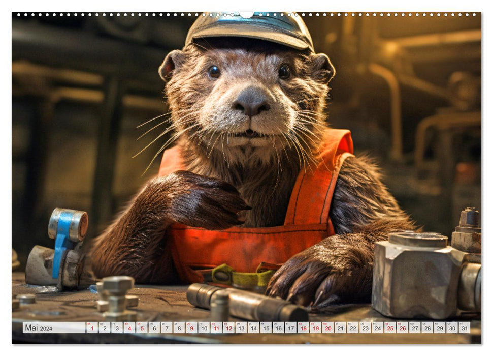 Otter bei der Arbeit (CALVENDO Wandkalender 2024)