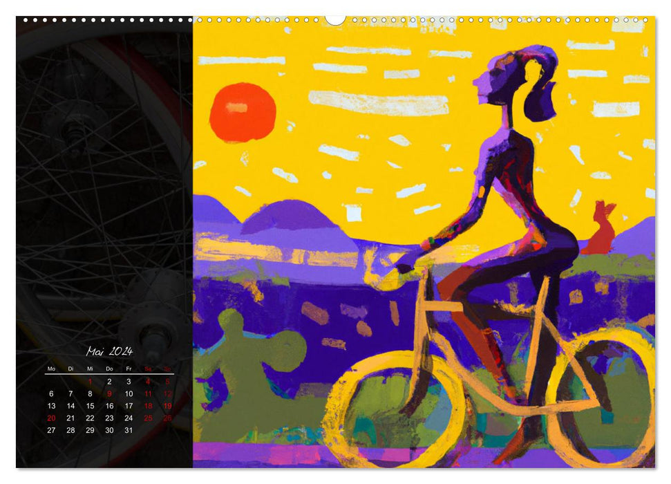 Gemalte Fahrradträume (CALVENDO Wandkalender 2024)