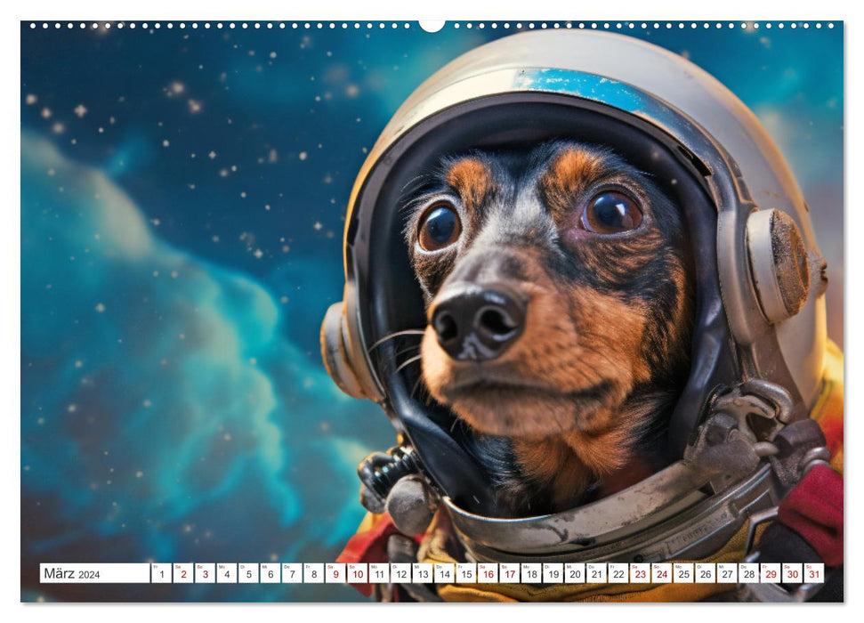 Tiere erobern den Weltraum (CALVENDO Wandkalender 2024)