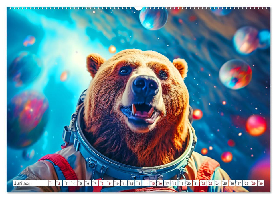 Tiere erobern den Weltraum (CALVENDO Wandkalender 2024)